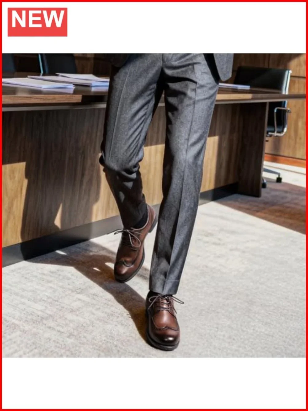 Men's Brogue Wingtip Oxfords Full Grain Leather Dress Shoes Flexible Forefoot